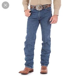 Mens Wrangler Original Cowboy Cut Jeans Medium Wash size 33x34